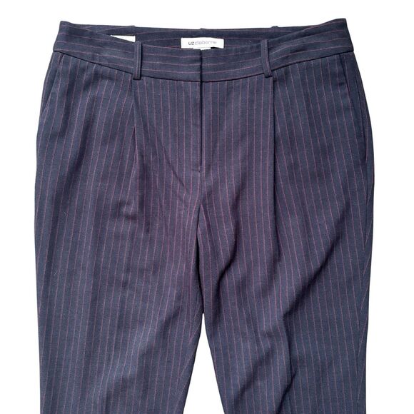 Liz Claiborne Navy Blue With Red Pin Stripes Pant Suit Set Business Size 6 - Picture 10 of 14